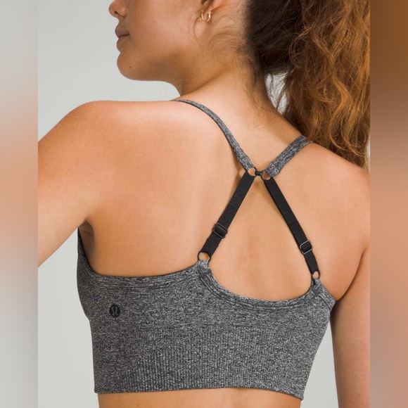 Lululemon Ebb To Street Bra in Charcoal Gray Size 6 - Picture 3 of 8
